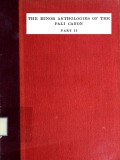 The Minor Anthologies of the Pali Canon Part II